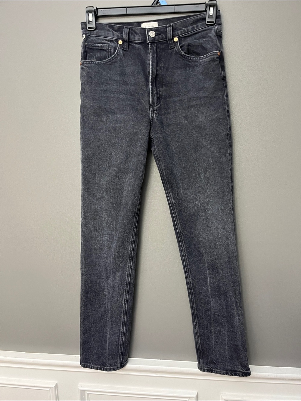 Citizens Of Humanity Women’s Daphne Straight Washed Black Jeans - Size 27 (4)